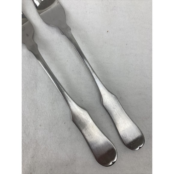 Oxford Hall Stainless OLD FIDDLE Flatware 2 Cocktail Seafood Forks 5 5/8" Japan - Picture 3 of 9